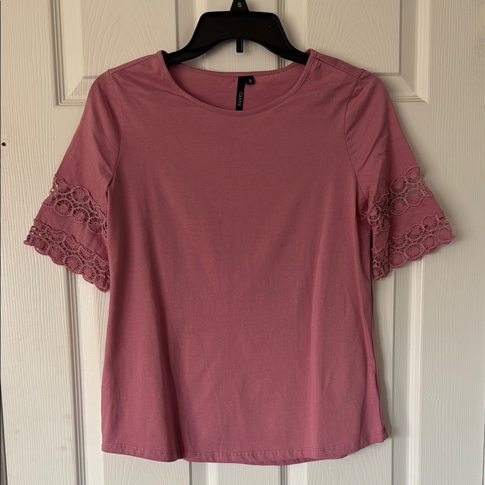 Cathy brand Pink Embellished Relaxed Blouse